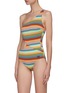 Front View - Click To Enlarge - SOLID & STRIPED - The Claudia colour mosaic one piece swimsuit