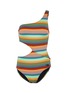 Main View - Click To Enlarge - SOLID & STRIPED - The Claudia colour mosaic one piece swimsuit