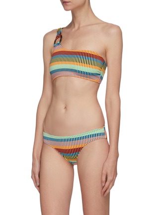 Front View - Click To Enlarge - SOLID & STRIPED - The Desi colour mosaic bikini bottom