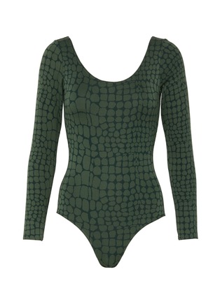 Main View - Click To Enlarge - SOLID & STRIPED - Croc print swimsuit