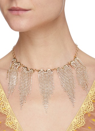 Figure View - Click To Enlarge - ROSANTICA - Graffiti' crystal embellished fringed necklace