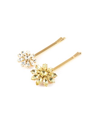 Detail View - Click To Enlarge - ROSANTICA - Utopia' multi colour crystal embellished hair pin set