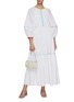 Figure View - Click To Enlarge - STAUD - 'Demi' rainbow piping cotton poplin dress