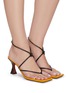 Figure View - Click To Enlarge - MANU ATELIER - 'Freya' lace up thong leather sandals