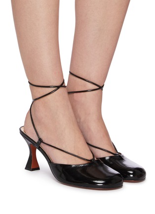 Figure View - Click To Enlarge - MANU ATELIER - Pina' lace up closed toe leather heels