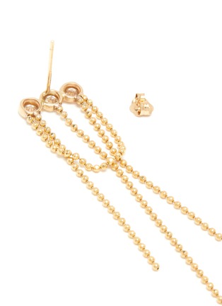 Detail View - Click To Enlarge - XIAO WANG - Elements' diamond 14k gold bead chain earrings