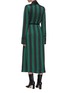 Back View - Click To Enlarge - MONSE - Belted stripe sash robe dress