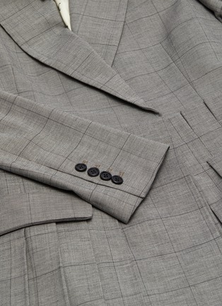 Detail View - Click To Enlarge - MONSE - Pleat panel check blazer dress