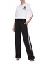Figure View - Click To Enlarge - MONSE - Side double stripe zipped panel pants