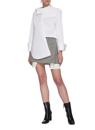 Figure View - Click To Enlarge - MONSE - Twisted collar poplin shirt