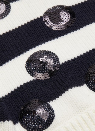  - MONSE - Sequin embellished dot off shoulder knit top