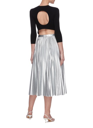 Figure View - Click To Enlarge - TIBI - Metallic pleated skirt
