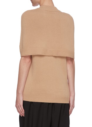 Back View - Click To Enlarge - TIBI - Panelled cape sleeve wool cardigan