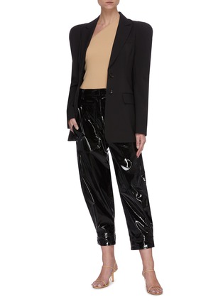 Figure View - Click To Enlarge - TIBI - Sculpted patent leather pants