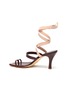  - CHRISTOPHER ESBER - 'Arta' lace up strappy mismatched leather heeled sandals