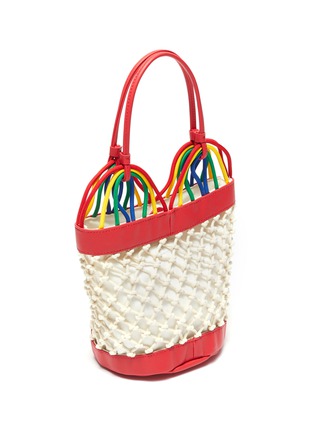 Figure View - Click To Enlarge - STELLA MCCARTNEY - Embroidered detail rainbow kids bucket bag