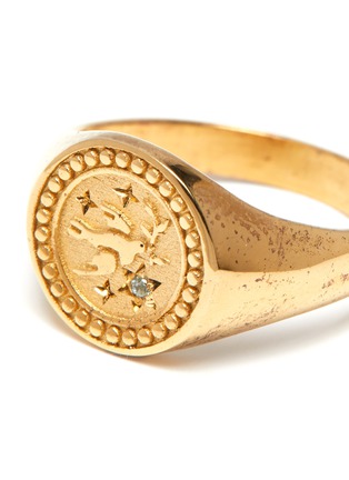 Detail View - Click To Enlarge - MEADOWLARK - 'Amulet Peace' diamond sapphire signet ring