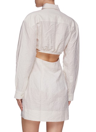 Back View - Click To Enlarge - JACQUEMUS - 'La Robe Cavaou Courte' wrinkled shirt dress