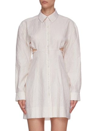 Main View - Click To Enlarge - JACQUEMUS - 'La Robe Cavaou Courte' wrinkled shirt dress