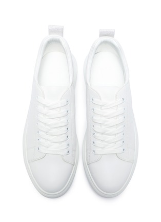 Detail View - Click To Enlarge - PEDDER RED - 'Megan' glitter tab chunky outsole leather sneakers