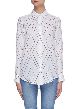Main View - Click To Enlarge - EQUIPMENT - Essential geometric print linen shirt