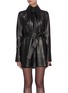 Main View - Click To Enlarge - 16ARLINGTON - 'Aoi' oversized collar pleated nappa leather shirt dress