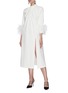 Figure View - Click To Enlarge - 16ARLINGTON - 'Fujiko' gathered collar side slit ostrich feather dress