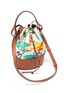 Detail View - Click To Enlarge - LOEWE - 'Paula's Ibiza' waterlily print leather base canvas balloon bag