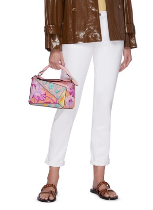 Figure View - Click To Enlarge - LOEWE - 'Paula's Ibiza Puzzle' waterlily print leather bag