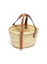 Detail View - Click To Enlarge - LOEWE - 'Paula's Ibiza' neon leather patch small raffia basket bag