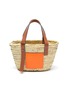 Main View - Click To Enlarge - LOEWE - 'Paula's Ibiza' neon leather patch small raffia basket bag