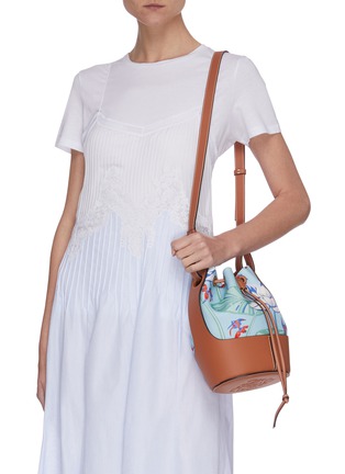 Figure View - Click To Enlarge - LOEWE - Paula's Ibiza' waterlily print leather base canvas small balloon bag