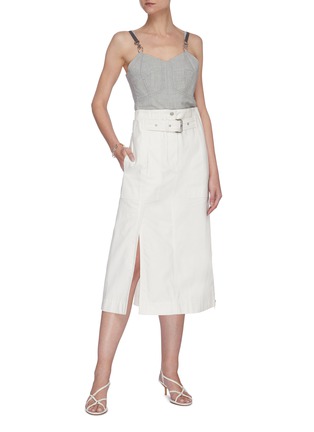 Figure View - Click To Enlarge - 3.1 PHILLIP LIM - Wool chambray bustier tank top