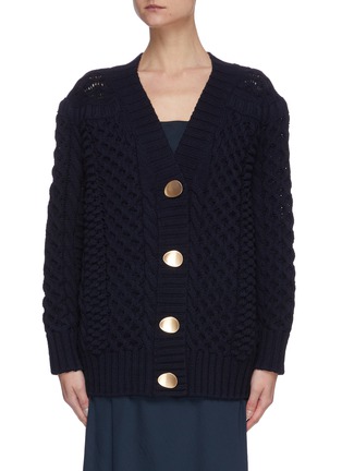 Main View - Click To Enlarge - 3.1 PHILLIP LIM - Cable knit metal button cardigan