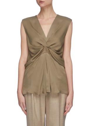Main View - Click To Enlarge - 3.1 PHILLIP LIM - Gathered front sleeveless satin top
