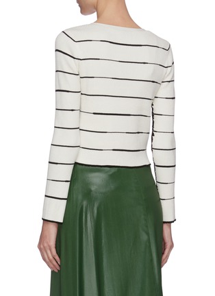 Back View - Click To Enlarge - 3.1 PHILLIP LIM - Striped ribbed cardigan