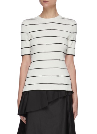 Main View - Click To Enlarge - 3.1 PHILLIP LIM - Stripe short sleeve knit top