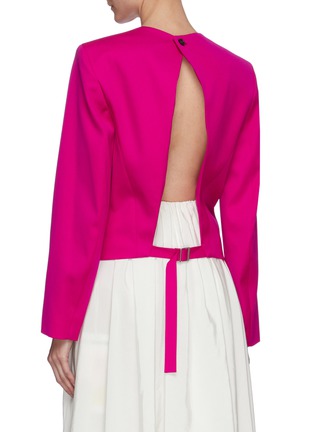 Back View - Click To Enlarge - NINA RICCI - Open back long sleeve top