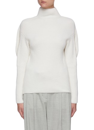 Main View - Click To Enlarge - NINA RICCI - Back drape turtleneck rib sweater