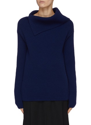 Main View - Click To Enlarge - NINA RICCI - Foldover neck rib knit sweater