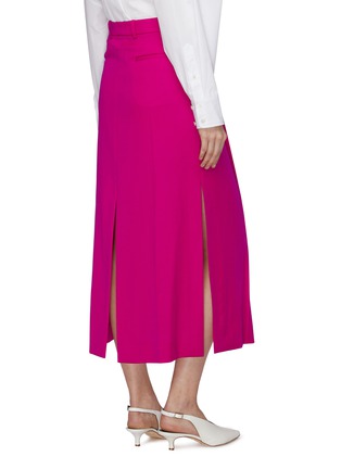 Back View - Click To Enlarge - NINA RICCI - Pleat front wool gabardine pencil skirt