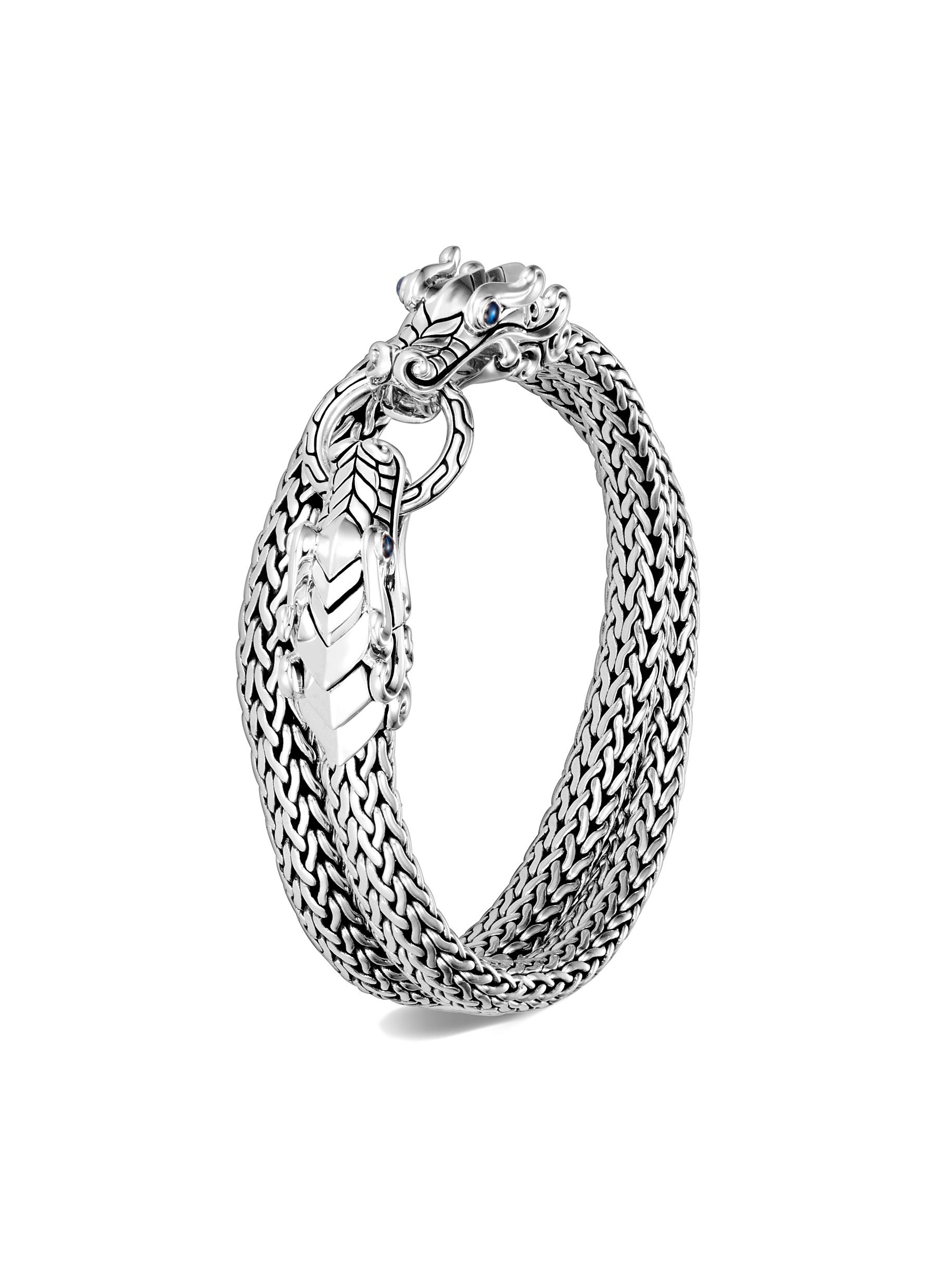 Legends Naga' sapphire sterling silver double wrap bracelet