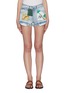 Main View - Click To Enlarge - LOEWE - 'Paula's Ibiza' asymmetric graphic print patch denim shorts