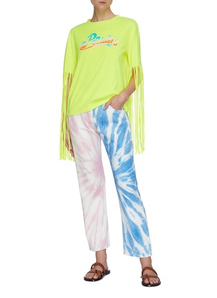 Figure View - Click To Enlarge - LOEWE - 'Paula's Ibiza' logo print fringed sleeve T-shirt