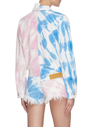 Back View - Click To Enlarge - LOEWE - 'Paula's Ibiza' asymmetric contrast tie dye denim jacket
