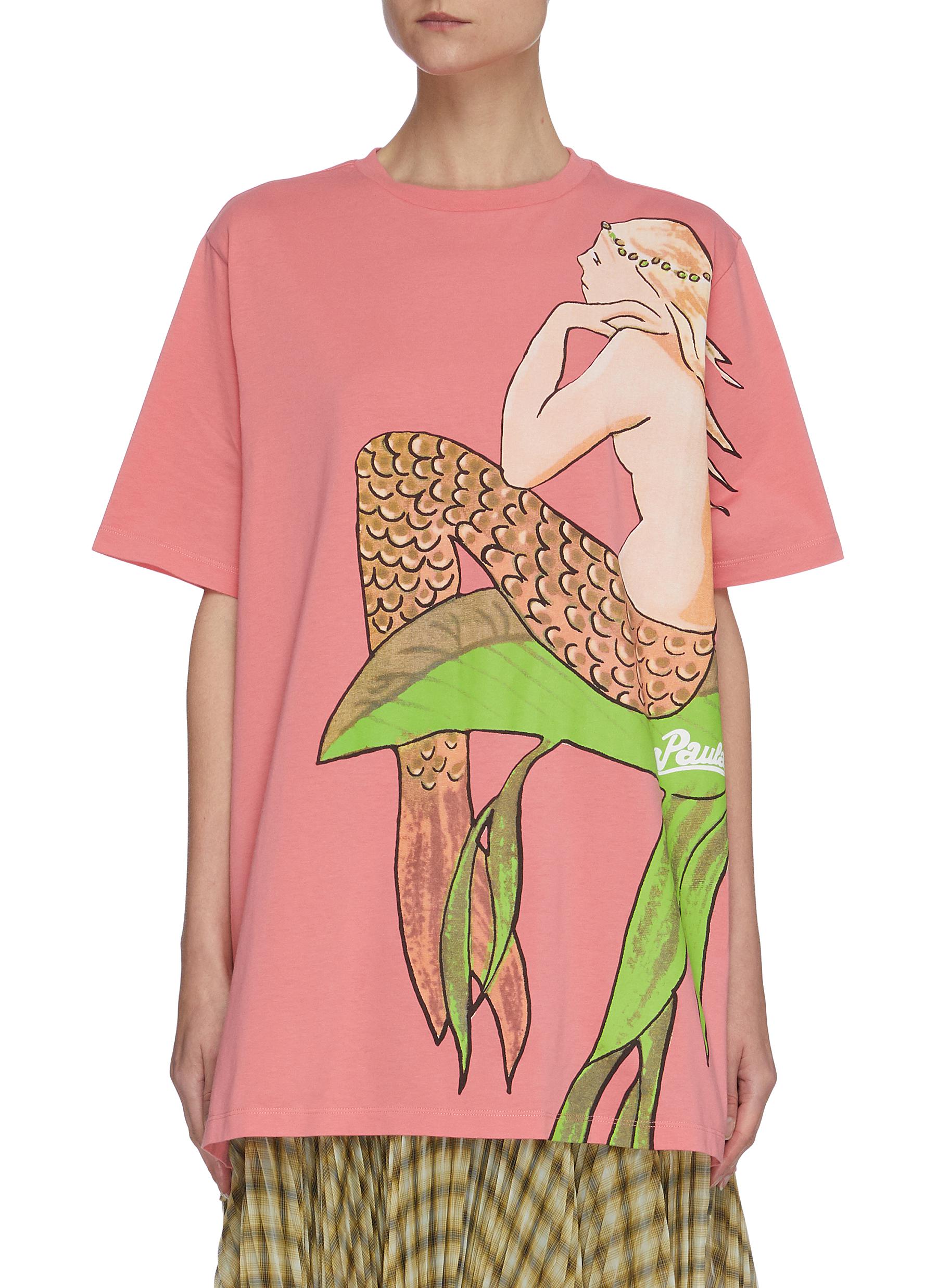 LOEWE ロエベ 20SS PAULA S IBIZA マーメイドTシャツ　S Loewe 'paula's Ibiza' Mermaid Print Oversized T-shirt In Multi