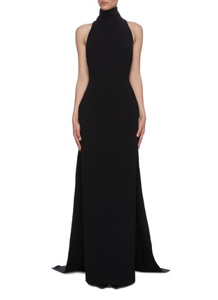 Main View - Click To Enlarge - ALEX PERRY - 'Langley' satin crepe halter gown