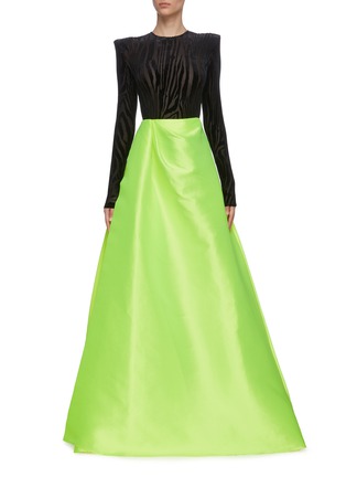 Main View - Click To Enlarge - ALEX PERRY - 'Dresden' fluorescent slit ball skirt