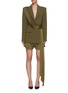 Main View - Click To Enlarge - ALEX PERRY - 'Amber' draped satin crepe single breasted blazer