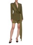 Figure View - Click To Enlarge - ALEX PERRY - 'Amber' draped satin crepe single breasted blazer